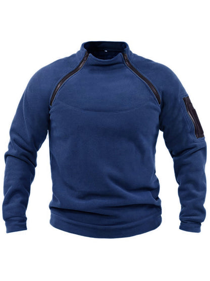 Pull-over thermique en polaire pour hommes avec col montant et poches pratiques Chic und Stil