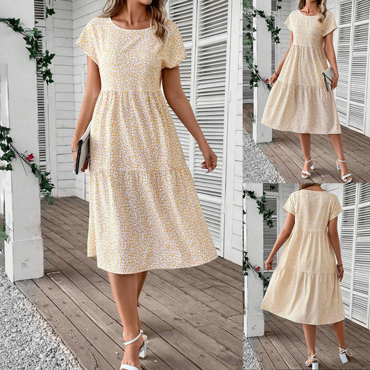 Femme loisir chemisier floral robe midi Chic und Stil