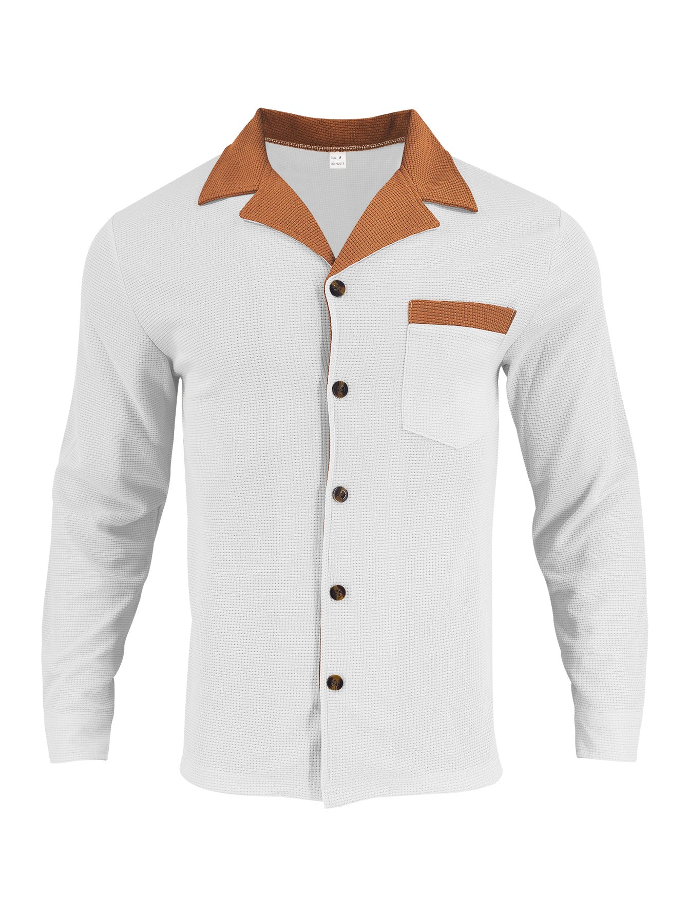 Chemise de luxe pour hommes au design structuré avec col contrasté et poche poitrine pratique Chic und Stil