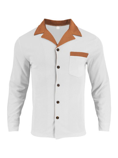 Chemise à manches longues stylée pour hommes avec un design texturé et une poche poitrine pratique Chic und Stil