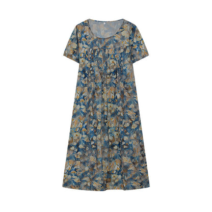 Robe maxi pour femmes avec un design floral et des manches larges Chic und Stil