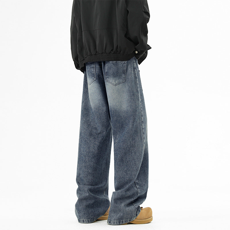Denim pants for women, wide fit with elastic waistband and modern details Chic and Style