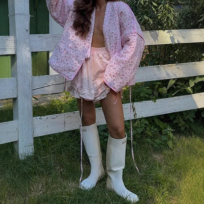 Chemisier pour femme en style kimono avec motifs floraux et ceinture à nouer Chic und Stil