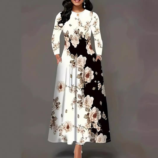 Robe maxi femme avec un design floral et des poches pratiques Chic und Stil