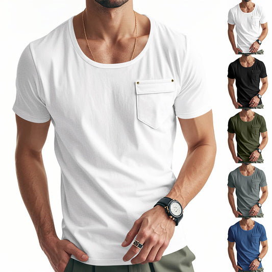 T-shirt pour hommes respirant avec poche poitrine pratique Chic und Stil