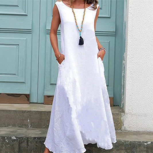 Robe maxi fluide pour femmes avec poches latérales Chic und Stil