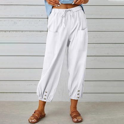 Casual pants for women with practical pockets and elastic edges Chic and Style