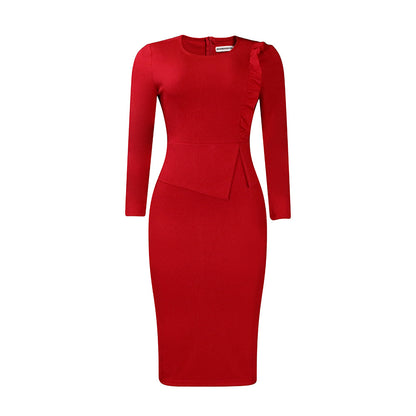 Robe ajustée pour femmes avec manches longues et ruching Chic und Stil