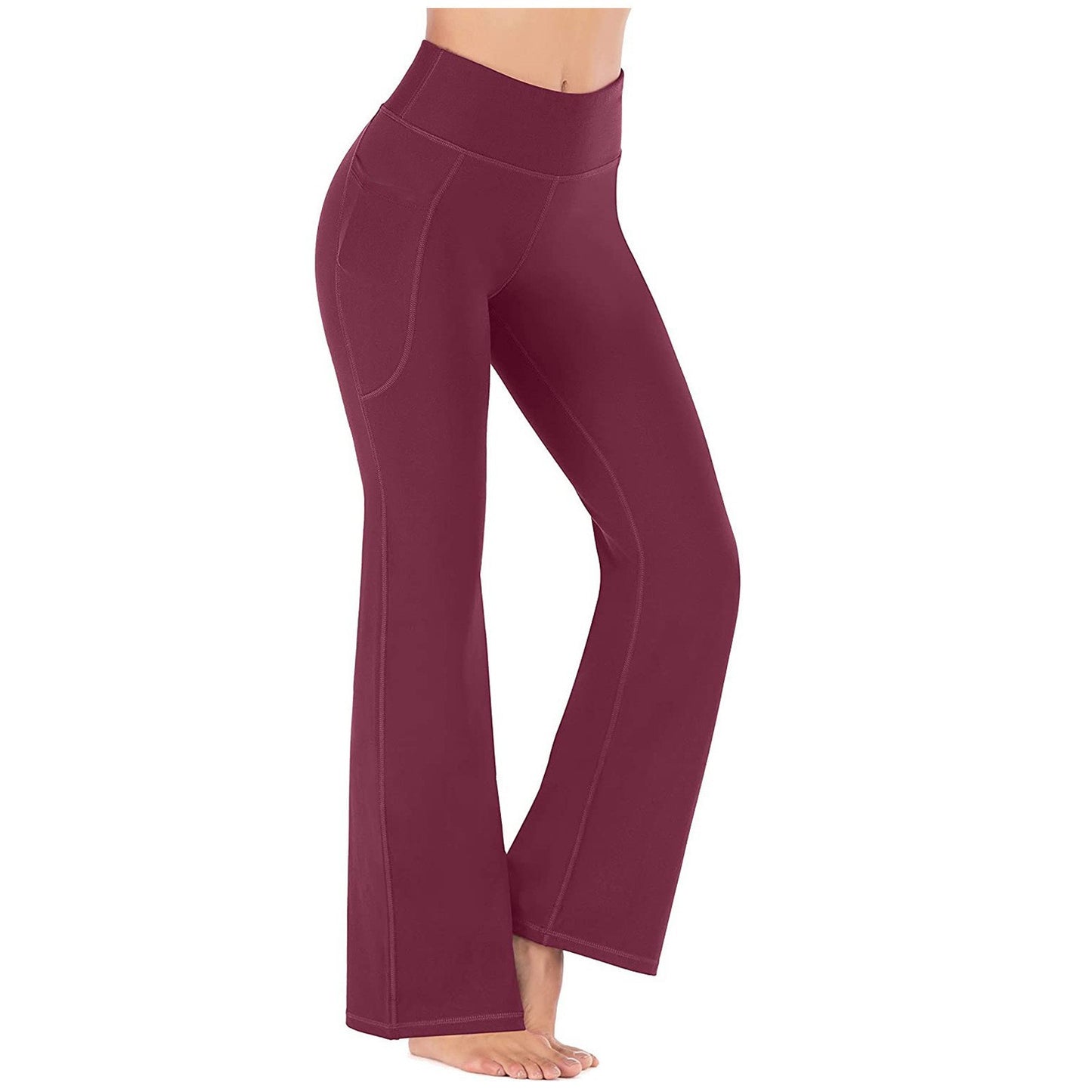 High-waisted bootcut yoga pants for women with practical pockets Chic and Style