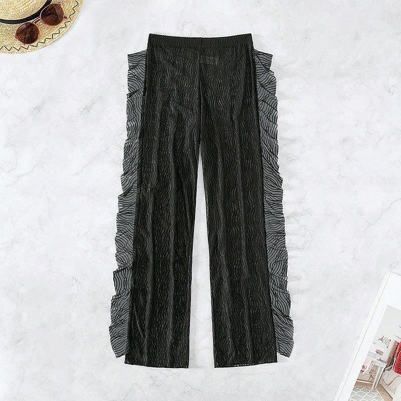 Dames shorts transparents à volants pantalon de plage Chic und Stil