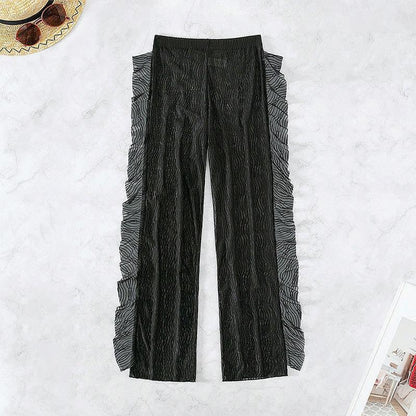 Dames shorts transparents à volants pantalon de plage Chic und Stil