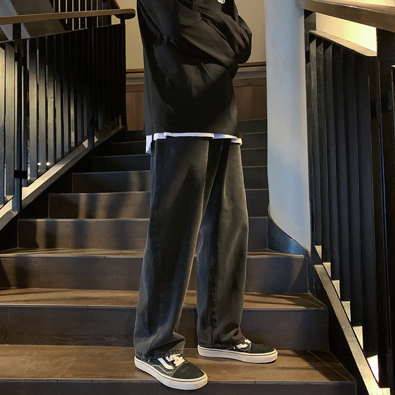 Casual cargo pants for men with wide legs and elastic waistband Chic and Style