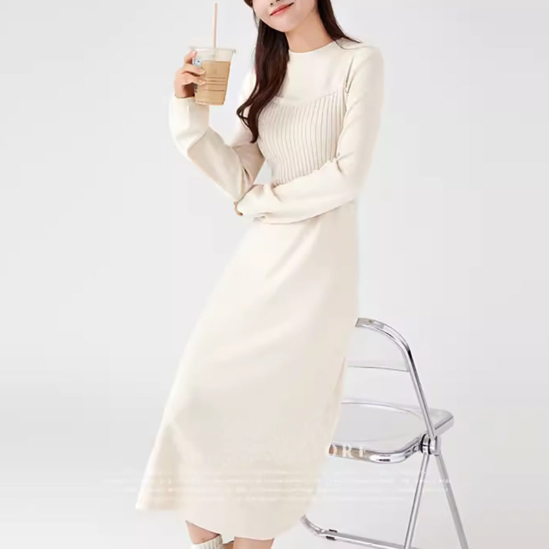 Robe en tricot élégante pour femmes avec structure côtelée Chic und Stil