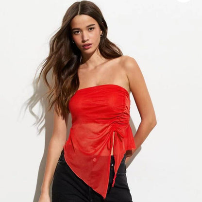 Chemisier sans manches pour femmes avec un design de volants raffiné Chic und Stil