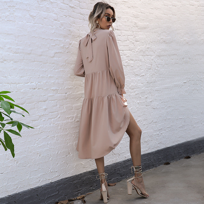 Dames Élégante et décontractée robe mini avec volants Chic und Stil