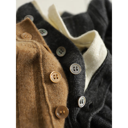 Haut en tricot Henley côtelé pour femmes Chic und Stil