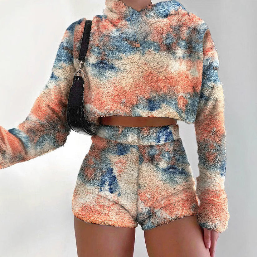 Dames ensemble confortable de hoodie et de shorts Chic und Stil