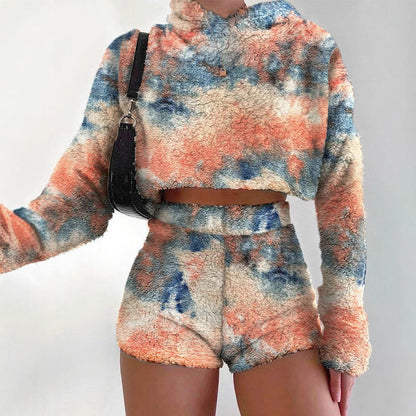 Dames ensemble confortable de hoodie et de shorts Chic und Stil
