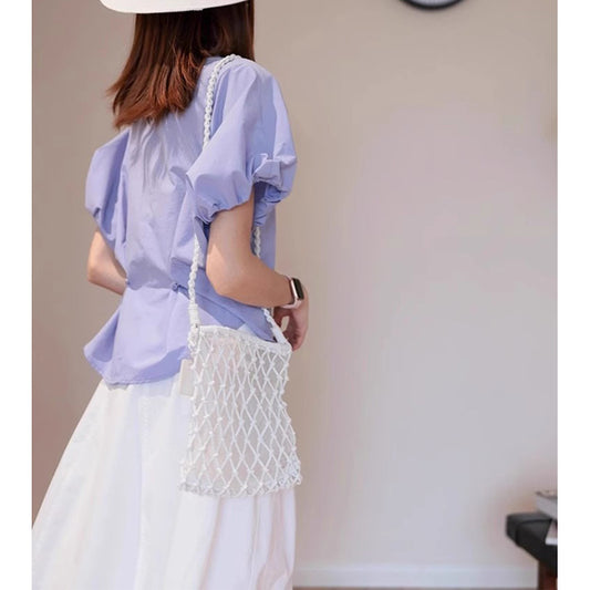 Chemisier à manches bouffantes à boutons pour femmes Chic und Stil