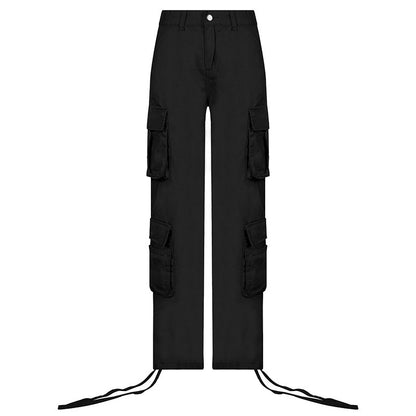 Women's cargo pants with practical zippered pockets and a relaxed fit. Chic and stylish.
