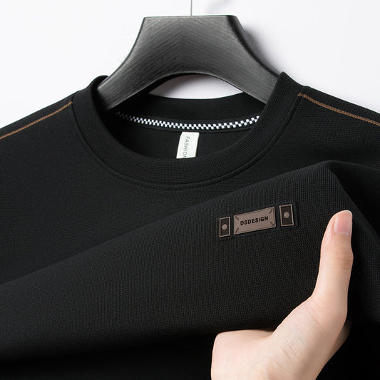 Elegant pullover for men with round neck in fine functional material Chic und Stil