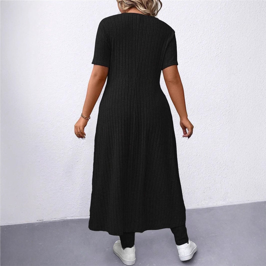 Set de robe côtelée et leggings Chic und Stil pour femme