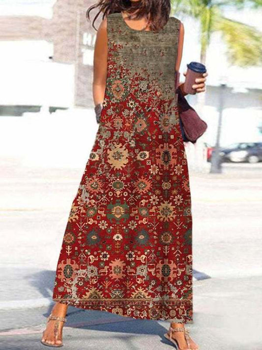 Robe maxi pour dames avec un élégant motif ondulé et un accent doré glamour Chic und Stil