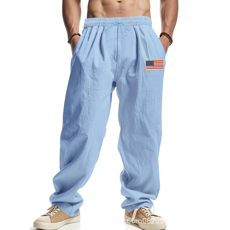 Leisure cargo pants for men with practical stretch belt and multicultural print Chic and Style