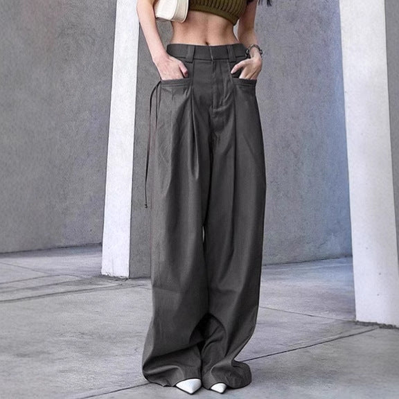 Wide pleated pants for women with side pockets and elegant waist Chic and Style