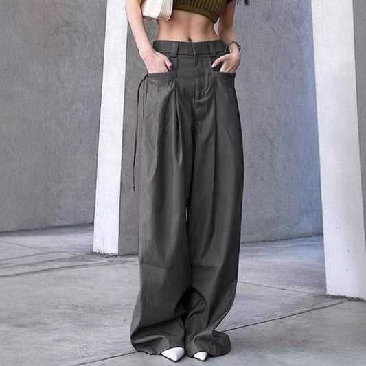 Wide pleated pants for women with side pockets and elegant waist Chic and Style