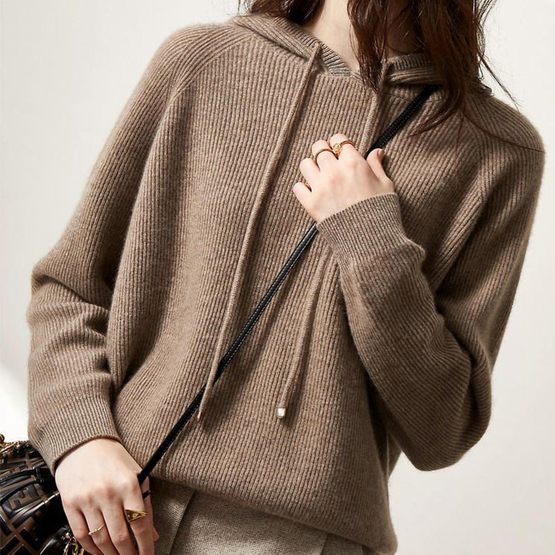Sweat à capuche tricoté surdimensionné confortable Chic und Stil