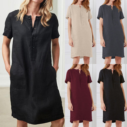 Robe chemise pour femmes avec poches pratiques et patte de boutonnage Chic und Stil