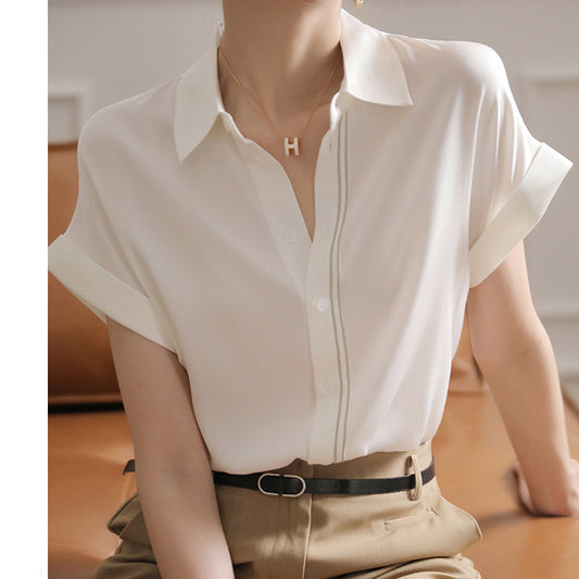Blouse ajustée à manches courtes à boutons pour femmes Chic und Stil