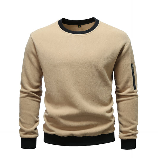Comfortable fleece pullover for men with zip pocket Chic and Style