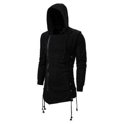 Chemise à capuche tendance pour hommes avec fermeture éclair asymétrique et coupe décontractée Chic und Stil