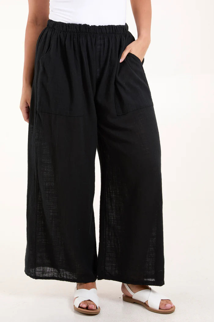 Light chiffon pants for women with elastic waist and practical pockets Chic and Style