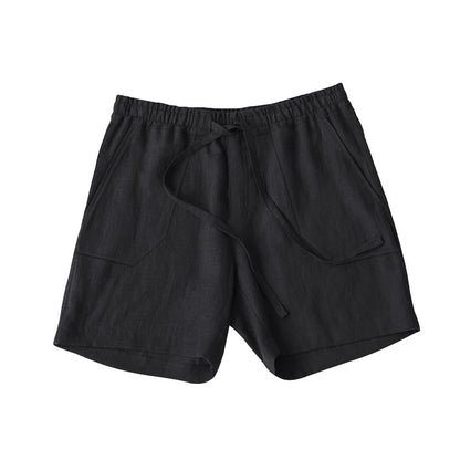 Shorts d'été en lin pour femmes avec taille élastique et poches pratiques Chic und Stil
