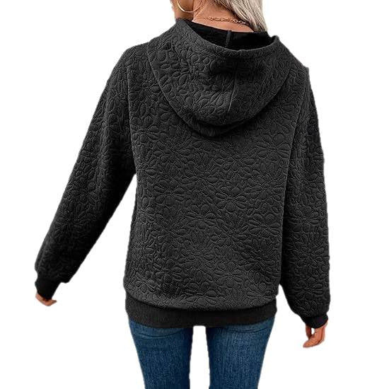Femme pull à capuche confortable avec motif floral Chic und Stil