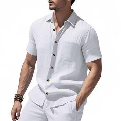Chemise à manches courtes pour homme avec poche poitrine et détails de boutons à la mode Chic und Stil