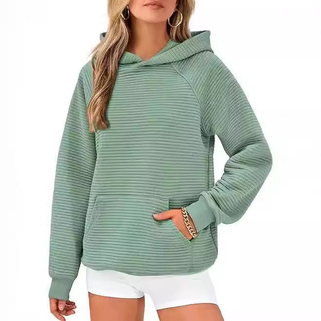Pull à capuche décontracté pour femmes en coton structuré Chic und Stil