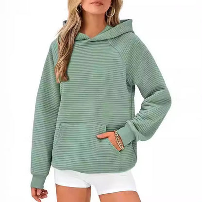 Pull à capuche décontracté pour femmes en coton structuré Chic und Stil