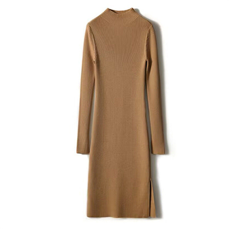 Robe en tricot pour femmes avec col montant et fentes latérales Chic und Stil