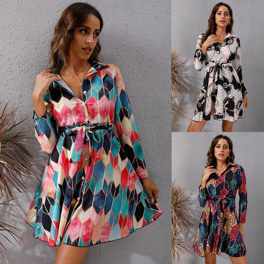 Robe chemise pour femmes avec une taille élégante Chic und Stil