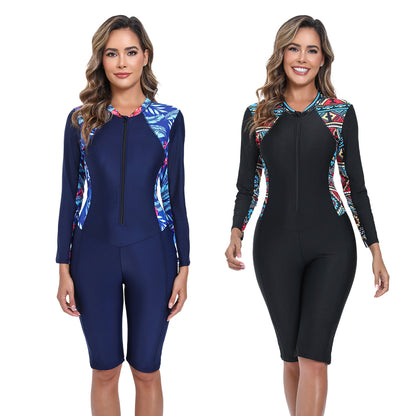 Combinaison de surf pour femmes à manches longues et motif floral créatif Chic und Stil