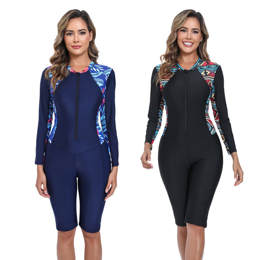 Combinaison de surf pour femmes à manches longues et motif floral créatif Chic und Stil