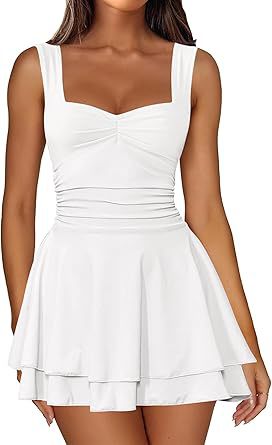 Robe skater pour femmes avec haut froncé et jupe évasée Chic und Stil