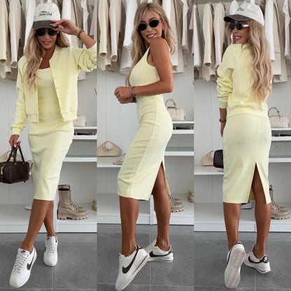 Robe de sport pour femmes avec veste en coton assortie Chic und Stil
