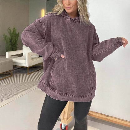 Dames hoodie en denim surdimensionné Chic und Stil
