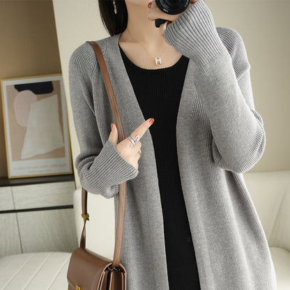 Cardigan en tricot décontracté pour femmes avec des mailles ouvertes et une coupe décontractée Chic und Stil