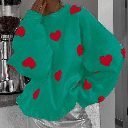 Pull femme avec motifs en forme de cœur et coupe décontractée Chic und Stil